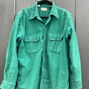 L.L. Bean men’s green vintage flannel long-sleeved shirt size large 16.5 neck